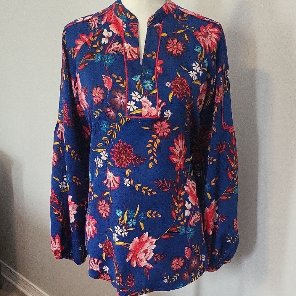 Floral Blue Women's Top